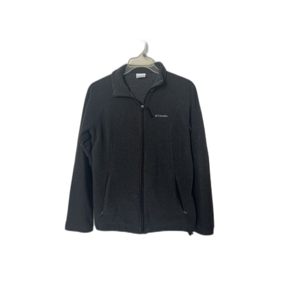 Columbia Women’s Gray Full Zip Fleece Jacket Short Length Regular Fit Size L